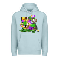 Blue Mist louisiana map alligator mardi gras olivia Premium Hoodie - OliviaCreatesArt