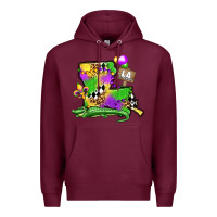 Burgundy louisiana map alligator mardi gras olivia Premium Hoodie - OliviaCreatesArt