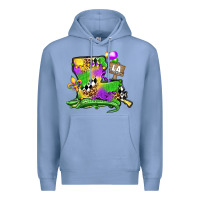 Colony Blue louisiana map alligator mardi gras olivia Premium Hoodie - OliviaCreatesArt