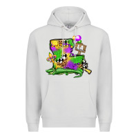 Dove Grey louisiana map alligator mardi gras olivia Premium Hoodie - OliviaCreatesArt