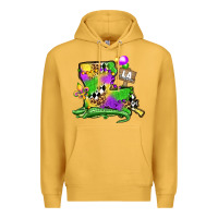 Mustard louisiana map alligator mardi gras olivia Premium Hoodie - OliviaCreatesArt