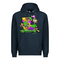 Navy louisiana map alligator mardi gras olivia Premium Hoodie - OliviaCreatesArt