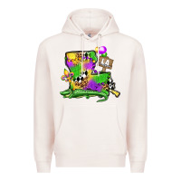 Pale Pink louisiana map alligator mardi gras olivia Premium Hoodie - OliviaCreatesArt