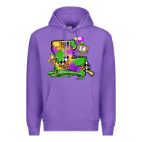 Purple louisiana map alligator mardi gras olivia Premium Hoodie - OliviaCreatesArt
