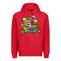 Red louisiana map alligator mardi gras olivia Premium Hoodie - OliviaCreatesArt