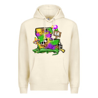 Louisiana Map Alligator Mardi Gras Olivia Premium Hoodie | Teevron