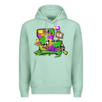 Seafoam louisiana map alligator mardi gras olivia Premium Hoodie - OliviaCreatesArt