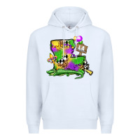 White louisiana map alligator mardi gras olivia Premium Hoodie - OliviaCreatesArt