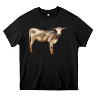 Black Texas Longhorn Heifer Heavy Core Tee - LillyAllenDesigns