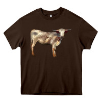 Chocolate Brown Texas Longhorn Heifer Heavy Core Tee - LillyAllenDesigns