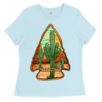 Baby Blue desert cactus arrowhead Ladies Tee - Jasminsmagicworld
