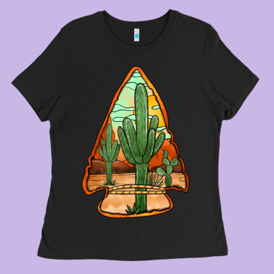 Desert Cactus Arrowhead Ladies Tee Designed By Jasminsmagicworld