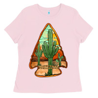 Bubblegum Pink desert cactus arrowhead Ladies Tee - Jasminsmagicworld