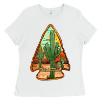 White desert cactus arrowhead Ladies Tee - Jasminsmagicworld