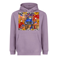 Lavender Fourth Of July Truck Heavyweight Hoodie - FaDigitalArtStudio