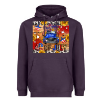 Plum Fourth Of July Truck Heavyweight Hoodie - FaDigitalArtStudio