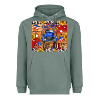 Sage Fourth Of July Truck Heavyweight Hoodie - FaDigitalArtStudio