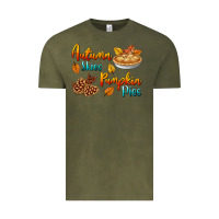 Vintage Olive Autumn Skies Pumpkin Pies Vintage Tee - BundleAndBundleShop