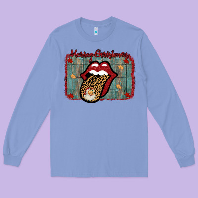 Merry Christmas Lips Santa Long Sleeve Tee Designed By Bettercallsaul