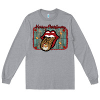 Heather Grey Merry Christmas Lips Santa Long Sleeve Tee - Bettercallsaul