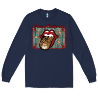 Navy Merry Christmas Lips Santa Long Sleeve Tee - Bettercallsaul