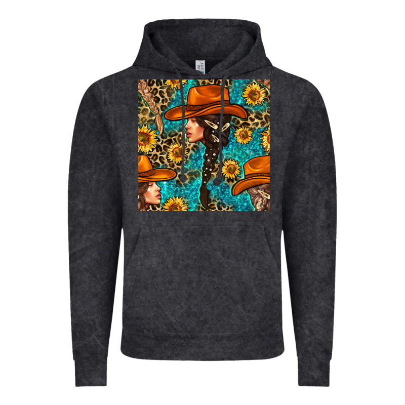 Western Girl Hair Clasp And Sunflower With Leopard And Glitter Seamles Vintage Hoodie by BundleAndBundleShop | Teevron
