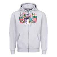 Heather Grey Easter Day coffee drink Zipper Hoodie - HowdyJamesFarm