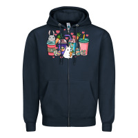 Navy Easter Day coffee drink Zipper Hoodie - HowdyJamesFarm
