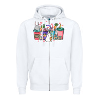 White Easter Day coffee drink Zipper Hoodie - HowdyJamesFarm