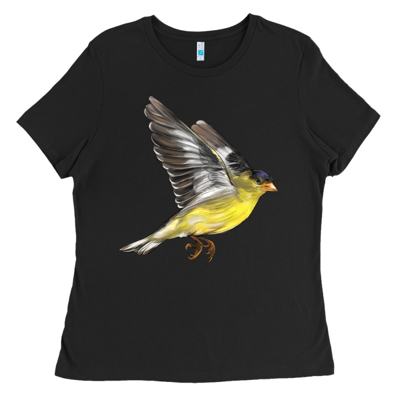 Flying American Goldfinch Ladies Tee by LillyAllenDesigns | Teevron