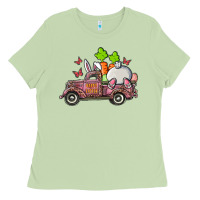 Matcha happy easter pink truck with bunny Ladies Tee - RanaPortraitStore