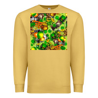 Antique Gold St. Patrick's Donkey With Shamrock Seamless Premium Sweatshirt - FaDigitalArtStudio