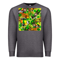 Charcoal Heather St. Patrick's Donkey With Shamrock Seamless Premium Sweatshirt - FaDigitalArtStudio