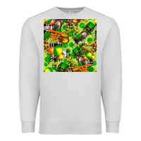 Dove Grey St. Patrick's Donkey With Shamrock Seamless Premium Sweatshirt - FaDigitalArtStudio