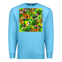 Ocean Blue St. Patrick's Donkey With Shamrock Seamless Premium Sweatshirt - FaDigitalArtStudio