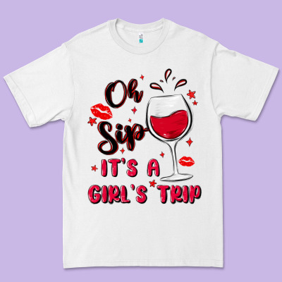 Oh Sip It's A Girl's Trip Premium Tee Designed By Maliassmallbusiness