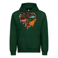 Forest Green festive western christmas heart Urban Hoodie - CowhideDigitalArt