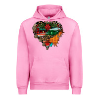 Fuchsia Pink festive western christmas heart Urban Hoodie - CowhideDigitalArt