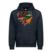 Navy festive western christmas heart Urban Hoodie - CowhideDigitalArt