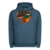 Pigment Midnight Navy festive western christmas heart Urban Hoodie - CowhideDigitalArt