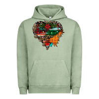 Pigment Oil Green festive western christmas heart Urban Hoodie - CowhideDigitalArt