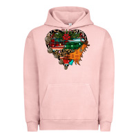 Pigment Salmon festive western christmas heart Urban Hoodie - CowhideDigitalArt