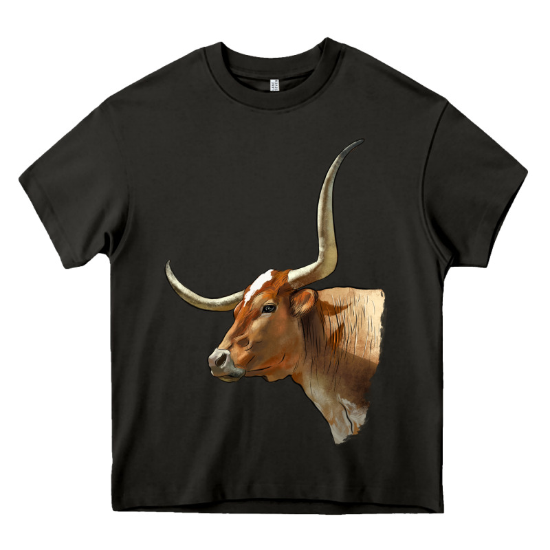 Texas Longhorn Cow Face Heavy Core Tee by LillyAllenDesigns | Teevron