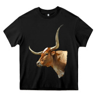 Black Texas Longhorn Cow Face Heavy Core Tee - LillyAllenDesigns