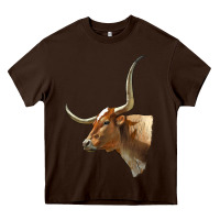 Chocolate Brown Texas Longhorn Cow Face Heavy Core Tee - LillyAllenDesigns