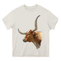 Cream Texas Longhorn Cow Face Heavy Core Tee - LillyAllenDesigns