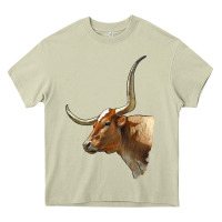 Mossy Texas Longhorn Cow Face Heavy Core Tee - LillyAllenDesigns