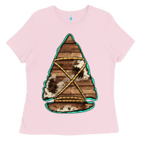 Cowhide Wooden Arrowhead Ladies Tee | Teevron