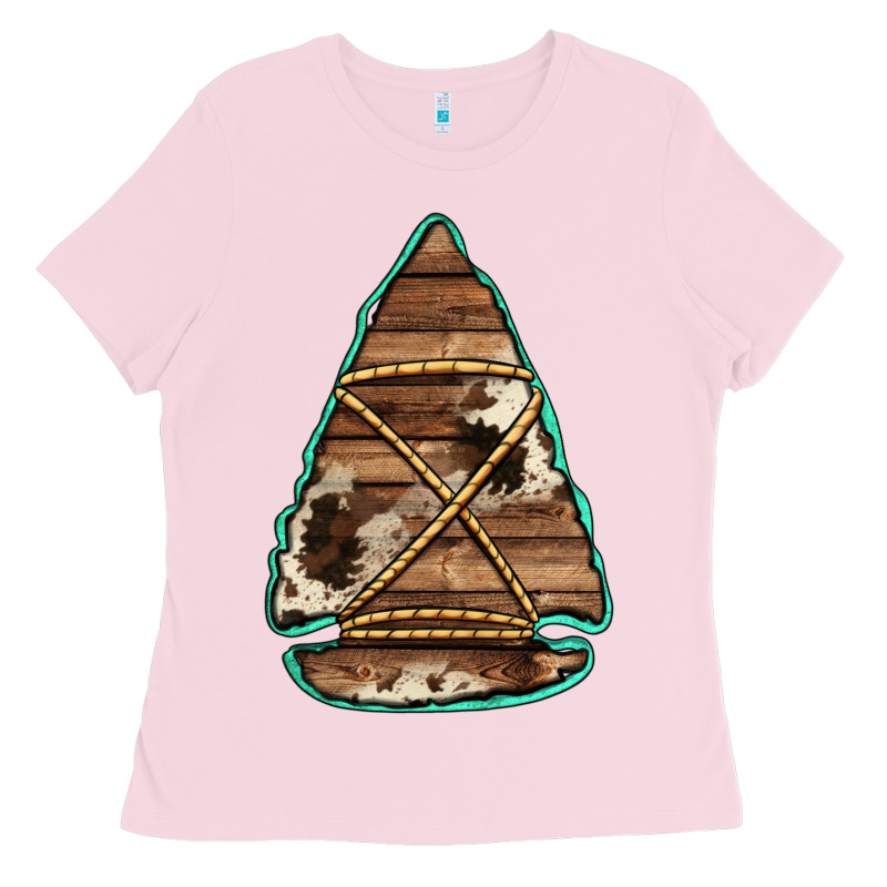 Cowhide Wooden Arrowhead Ladies Tee by Jasminsmagicworld | Teevron