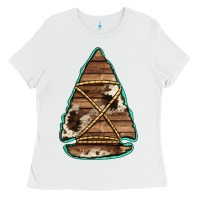 White cowhide wooden arrowhead Ladies Tee - Jasminsmagicworld